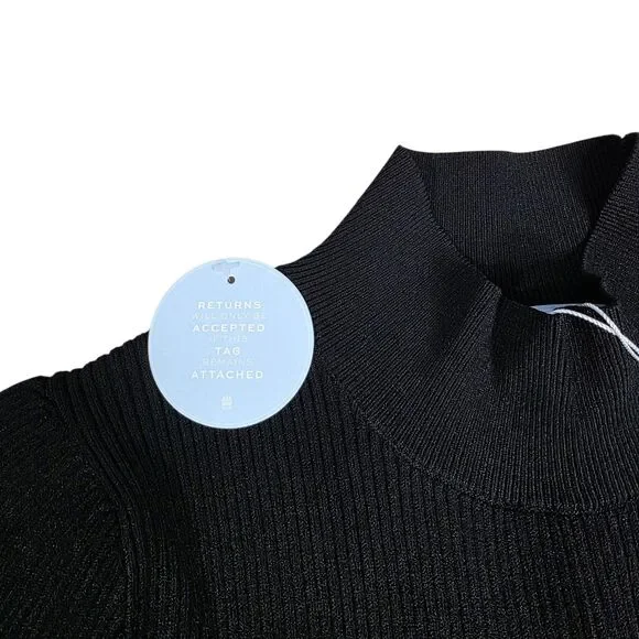 Hill House The Persephone Black Ribbed Sweater Knit Midi Dress Size XL New - Picture 5 of 9